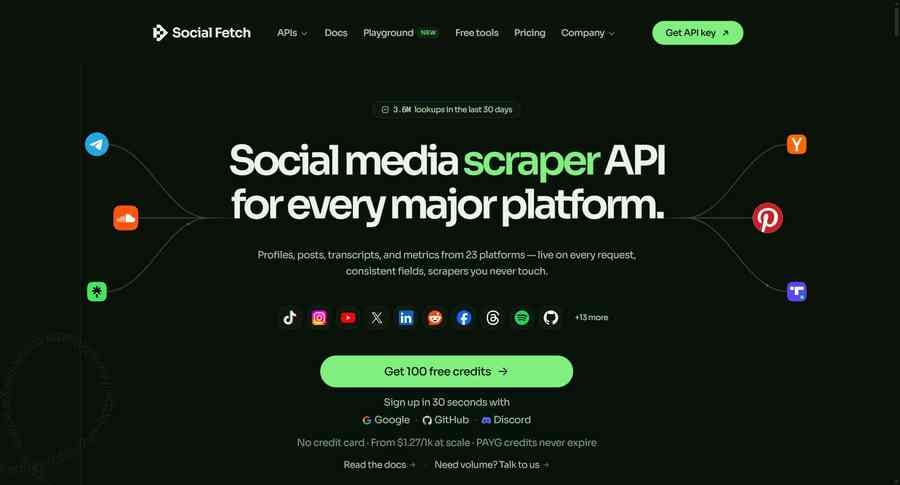 Social Fetch homepage