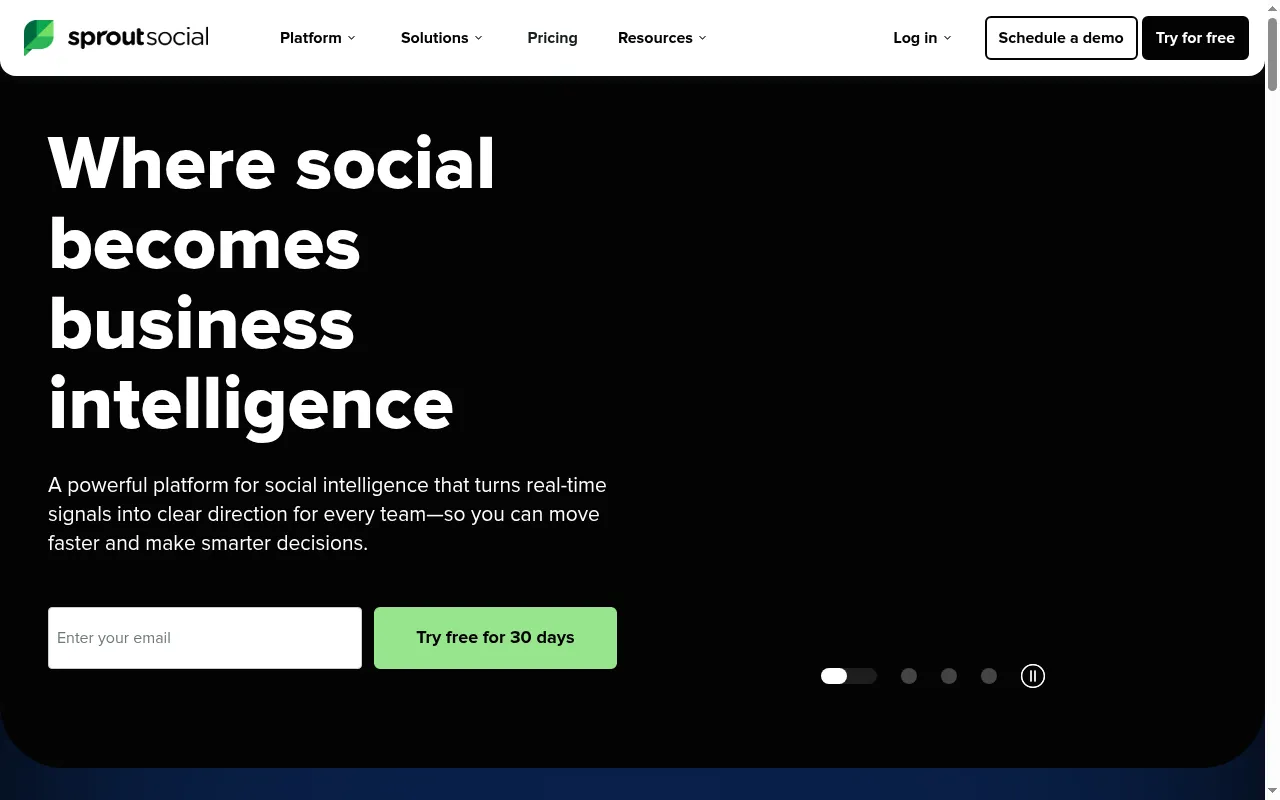 Sprout Social homepage