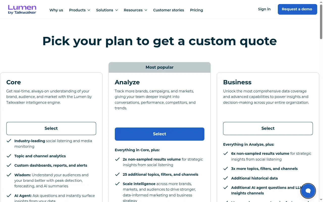 Talkwalker homepage